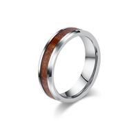 Mesnt Anillos de carburo de tungsteno para hombres y mujeres, 4 mm, 6 mm, 8 mm, anillo de tungsteno con incrustaciones de madera, Metal, Sin piedra preciosa