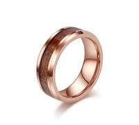 Mesnt Anillos de carburo de tungsteno para hombres y mujeres, 4 mm, 6 mm, 8 mm, anillo de tungsteno con incrustaciones de madera, Metal, Sin piedra preciosa
