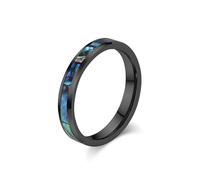 Mesnt Anillos de carburo de tungsteno para hombres y mujeres, anillo de tungsteno de 4 mm, 6 mm, 8 mm con incrustaciones de abulón, Metal, Sin piedra preciosa