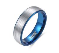 Mesnt Anillos de compromiso para hombres y mujeres, de tungsteno para hombres y mujeres, 4 mm, 6 mm, 8 mm, anillo de compromiso de tungsteno con acabado cepillado, Metal, Sin piedra preciosa