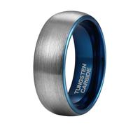 Mesnt Anillos de compromiso para hombres y mujeres, de tungsteno para hombres y mujeres, 4 mm, 6 mm, 8 mm, anillo de compromiso de tungsteno con acabado cepillado, Metal, Sin piedra preciosa