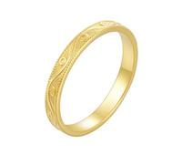 Mesnt Anillos de promesa para ella, anillo de boda de oro amarillo de 9 quilates, 14 quilates, 18 quilates, vintage, liso, con patrón de vid, Metal, No es una piedra preciosa