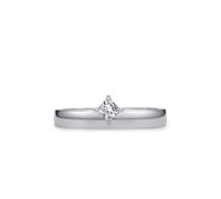 Mesnt Anillos de promesa para ella, anillo simple pulido con diamante de laboratorio cuadrado solitario de 0,25 quilates, Metal, No es una piedra preciosa Diamante de laboratorio Sin piedras preciosas