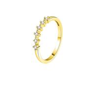 Mesnt Anillos de promesa para mujer, anillo de compromiso de oro blanco y platino 950 de 9 quilates, 14 quilates y 18 quilates con diamantes redondos, Metal, Diamante