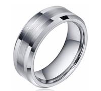 Mesnt Anillos de tungsteno para hombre y mujer, elegante anillo de boda liso para hombres y mujeres, 6 mm/8 mm, Metal, Sin piedra preciosa