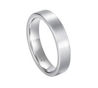 Mesnt Anillos para hombres y mujeres, de tungsteno, clásico cepillado liso, alianzas de boda para hombres y mujeres, 3 mm/5 mm, Metal, Sin piedra preciosa