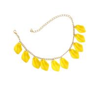 Mesnt Cadena de tobillo para mujer, cadena con pétalos coloridos, pulseras de tobillo para playa, No es una piedra preciosa