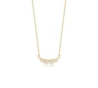 Mesnt Collares de oro para mujer a la moda, oro amarillo de 9K/14K/18K con alas de ángel con collar de diamantes creados en laboratorio, longitud: 40 + 5 cm, Metal, Diamante creado en laboratorio