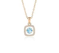 Mesnt Collares para mujer a la moda, colgante cuadrado hueco con diamantes creados de 5 mm, collares con colgante de moissanita de 40 + 5 cm, oro blanco, oro rosa, platino, Metal, Moissanita