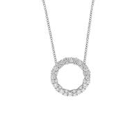Mesnt Collares para mujer a la moda, oro rosa de 9 quilates, 14 quilates, 18 quilates, elegante colgante de círculo hueco con diamante redondo de 1 quilate, Metal, Diamante No es una piedra preciosa