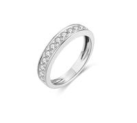 Mesnt Elegante anillo de compromiso de oro blanco de 9 quilates, 14 quilates, 18 quilates, diamantes de 0,5 quilates, para mujer, Metal, Diamante No es una piedra preciosa