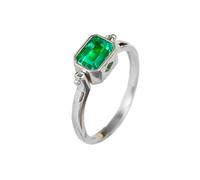 Mesnt Elegante anillo de compromiso giratorio de oro amarillo de 9 quilates, 14 quilates y 18 quilates para mujer con esmeralda rectangular de laboratorio de 1 quilate, Metal, No es una piedra
