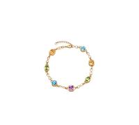 Mesnt Pulsera para mujer de oro de 14 quilates, pulsera infinita de oro amarillo con topacio de 1,3 quilates y peridoto de 2,6 quilates, longitud: 20 + 3 cm