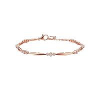 Mesnt Pulsera para mujer, elegante pulsera de oro rosa con diamantes, Metal, Diamante