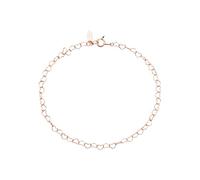 Mesnt Pulseras para mujer, pulsera de cadena de corazón simple de oro rosa de 18 quilates de 3 mm, longitud: 3 mm a 20 cm
