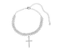 Mesnt Tobilleras de cadena para mujer, cadena de circonita cúbica de lujo con colgante de cruz, pulseras de tobillo de playa, Circonia cúbica