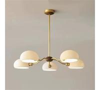 MESOVFCA Lámpara Colgante de Cristal Blanco con Bombilla E27 de latón Antiguo para salón o Dormitorio.