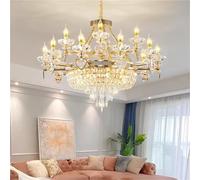 MESOVFCA Lámpara Colgante de Cristal Estilo Europeo Moderno para Sala de Estar, lámpara Colgante LED de aleación de Zinc Sencilla y Lujosa, lámpara de construcción dúplex, Moderna.