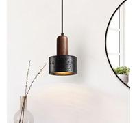 MESOVFCA Lámpara Colgante de Piedra travertino Negra nórdica, lámpara Colgante de Techo Estilo Granja WABI-Sabi para Cocina, lámpara Colgante gótica, Mini candelabro para Comedor, Dormitorio y baño