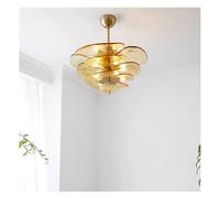 MESOVFCA Lámpara Colgante LED Moderna con diseño de Hojas de Vidrio francés, para decoración del hogar, iluminación Minimalista para Comedor, Sala de Estar y Dormitorio, Color Blanco y Moderno.