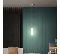 MESOVFCA Lámpara Colgante nórdica de una Sola Cabeza y Dos Cabezales para Dormitorio, Moderna, Minimalista, de Metal y Cristal, para Comedor, Pasillo y Escalera.