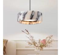 MESOVFCA Lámpara Colgante Redonda de Piedra Natural Negra de Lujo, lámpara LED para mesita de Noche, decoración de Sala de Estar, Luces Colgantes para el hogar, Luces Colgantes