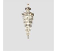 MESOVFCA Lámpara de araña de Cristal de Lujo posmoderna, lámpara Colgante de Lujo para Loft, dúplex, Piso Medio, Escalera de Caracol, Luces Colgantes