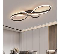 MESOVFCA Lámpara de Techo Moderna LED Colgante con Control Remoto - Regulable, iluminación Creativa para Comedor, Sala de Estar, Dormitorio y Cocina (Negro, L60 cm)