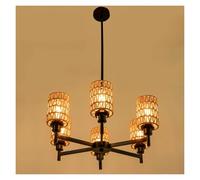 MESOVFCA Lámpara de Techo rústica Industrial de 6 Cabezas, lámpara Colgante E26