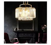 MESOVFCA Lámparas de Techo de Cobre de Lujo con Cristales Transparentes, rectangulares, LED, Colgantes, Modernas, para decoración del hogar, para Mesa de Comedor y Dormitorio.