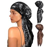 Mesovor Pañuelo de quimioterapia para mujer, 2 unidades, bufanda para la cabeza preatada, bufandas para cáncer para pérdida de cabello, turbantes suaves, bandana para cubrir la cabeza, Flor de