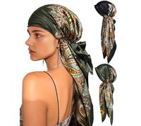 Mesovor Pañuelo de quimioterapia para mujer, 2 unidades, bufanda para la cabeza preatada, bufandas para cáncer para pérdida de cabello, turbantes suaves, bandana para cubrir la cabeza, Flor de