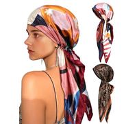 Mesovor Pañuelo de quimioterapia para mujer, 2 unidades, bufanda para la cabeza preatada, bufandas para cáncer para pérdida de cabello, turbantes suaves, bandana para cubrir la cabeza, Flor de