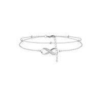 Mesovor Pulseras de Plata con Eslabones de Corazón Infinito para Mujeres y Niñas, Pulseras en Capas Ajustables Chapadas en Plata de Ley, Regalos para Mamás y Amigas (Infinidad)