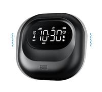 Mesqool Reloj Despertador con Vibración, Reloj Despertador con Batería Recargable, Alarma Doble para Días Laborables & Fines de Semana, Inalámbrico, Sin Cables, Reloj Despertador Digital de Viaje