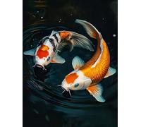 Mesribandy Kit de Pintura de Diamantes 5D Carpa koi DIY Diamantes de Imitación Arte de Cristal Pintura por Números Niños Decoración de Pared en Casa 50x70 cm