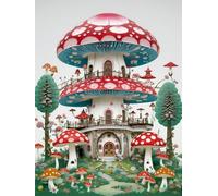 Mesribandy Kit de Pintura de Diamantes 5D Casa de setas de cuento de hadas DIY Diamantes de Imitación Arte de Cristal Pintura por Números Niños Decoración de Pared en Casa 40x50 cm