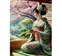 Mesribandy Kit de Pintura de Diamantes 5D Mujer contemplando el paisaje DIY Diamantes de Imitación Arte de Cristal Pintura por Números Niños Decoración de Pared en Casa 40x50 cm