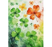 Mesribandy Kit de Pintura de Diamantes 5D Trébol de cuatro hojas DIY Diamantes de Imitación Arte de Cristal Pintura por Números Niños Decoración de Pared en Casa 50x70 cm