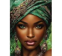Mesribandy Kit de punto de cruz para adultos 11CT tela impresa 40x50 cm Mujeres africanas bordado diy kit de entrada simple bordado preimpreso manualidades artículos