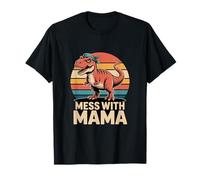 Mess with Mama Divertido Dinosaurio T-Rex Mama Retro Camiseta