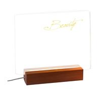Message Board, Acrylic Note Board, Glowing Dry Erase Boards, Clear Memo Display with Stands, Erasable Light Up Writing Pad for Home, Bedroom, School, Dorm Desks, 13.78x9.84x1.97 Inches