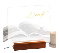 Message Board, Acrylic Note Board, Glowing Dry Erase Boards, Clear Memo Display with Stands, Erasable Light Up Writing Pad for Home, Bedroom, School, Dorm Desks, 13.78x9.84x1.97 Inches