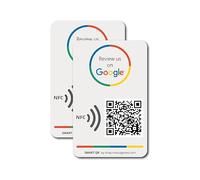 MESSAGENES - Pegatina con NFC y QR | Pegatina para Conseguir Reseñas | Compatible con Google Business | Pack 2 Unidades | QR Dinámico Editable | Analíticas de Escaneo | Sirve para iPhone y Android