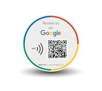 MESSAGENES - Pegatina con NFC y QR | Pegatina para Conseguir Reseñas | Compatible con Google Business | Pack 5 Unidades | QR Dinámico Editable | Analíticas de Escaneo | Sirve para iPhone y Android