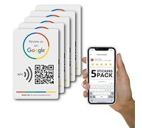 MESSAGENES - Pegatina con NFC y QR | Pegatina para Conseguir Reseñas | Compatible con Google Business | Pack 5 Unidades | QR Dinámico Editable | Analíticas de Escaneo | Sirve para iPhone y Android