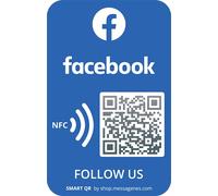 MESSAGENES - Pegatina con NFC y QR | Pegatina para Conseguir Seguidores | Compatible con Facebook | 1 Unidad | QR Dinámico Editable | Analíticas de Escaneo | Sirve para iPhone y Android