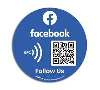 MESSAGENES - Pegatina con NFC y QR | Pegatina para Conseguir Seguidores | Compatible con Facebook | Pack 2 Unidades | QR Dinámico Editable | Analíticas de Escaneo | Sirve para iPhone y Android