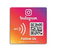 MESSAGENES | Pegatina Instagram QR y NFC Reutilizable | 1 Unidad Cuadrada | Código QR Personalizado | Configuralo en tu Casa | Sígueme en Instagram | Cómo Ser Influencer | Material Premium