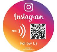 MESSAGENES | Pegatina Instagram QR y NFC Reutilizable | 1 Unidad Redonda | Código QR Personalizado | Configuralo en tu Casa | Sígueme en Instagram | Cómo Ser Influencer | Material Premium